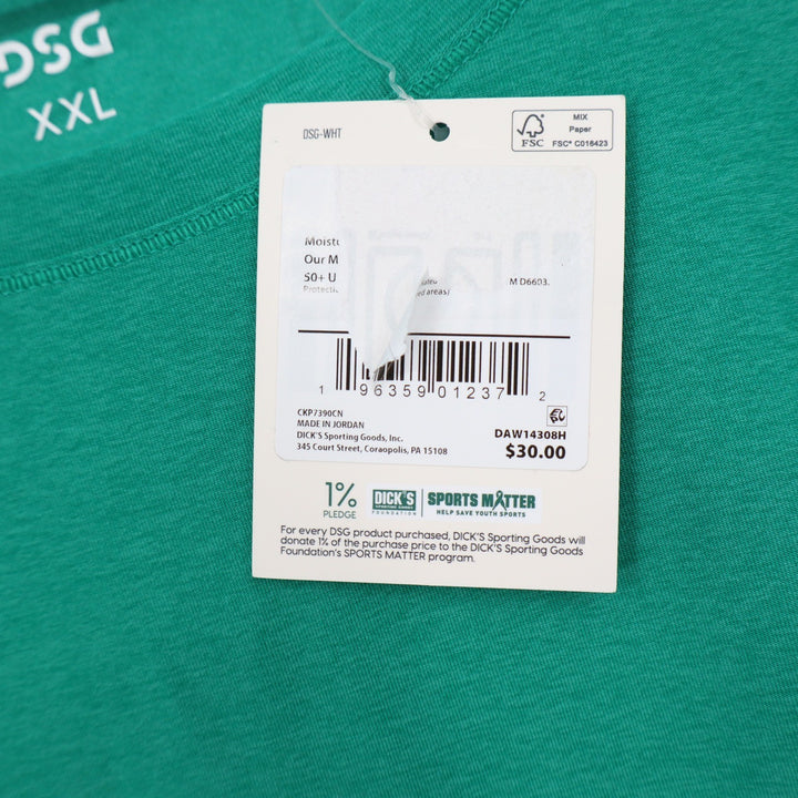 DSG Mens XXL Green Long Sleeve Performance T-Shirt UPF 50+ Moisture Wicking