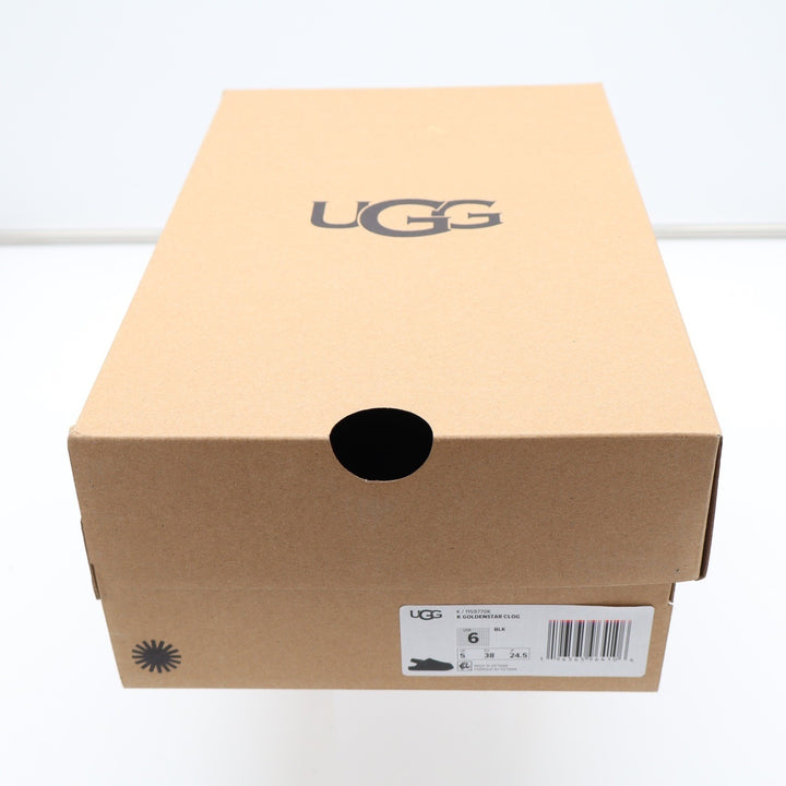 UGG Goldenstar Clog Black Suede Adjustable Strap Shoes Size 6