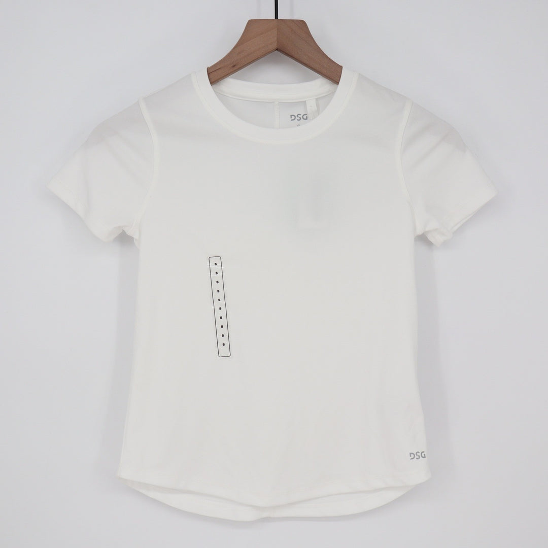 DSG Girls Movement Tee Pure White Athletic Short Sleeve Shirt Size S 8-9