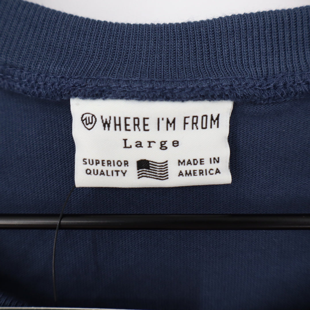 Where I'm From Boston USA Easy Tee Navy Blue Graphic T-Shirt Large