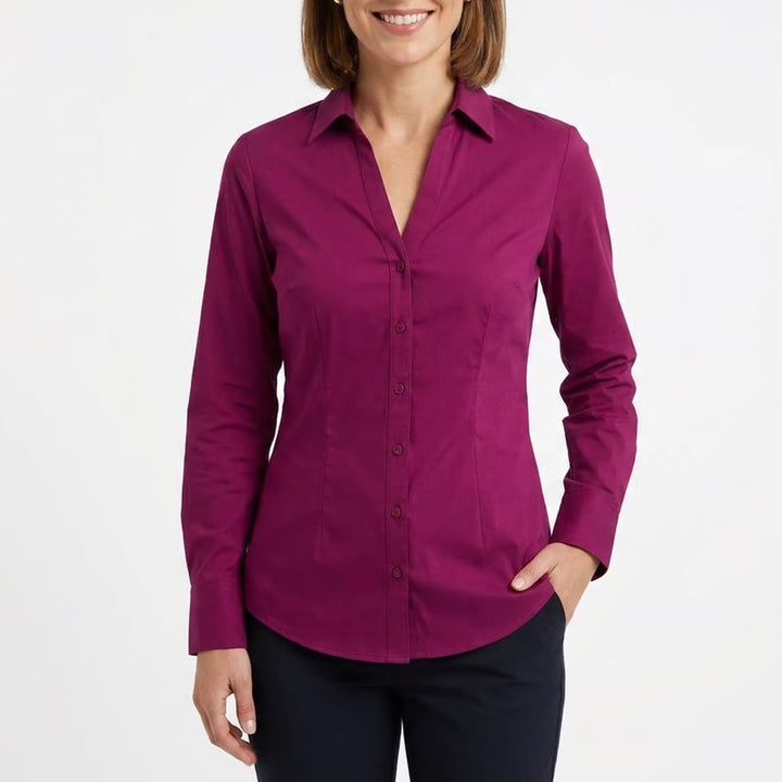 More & More Magenta Cotton Blend Button Down Tailored Shirt Size 36 / US 6