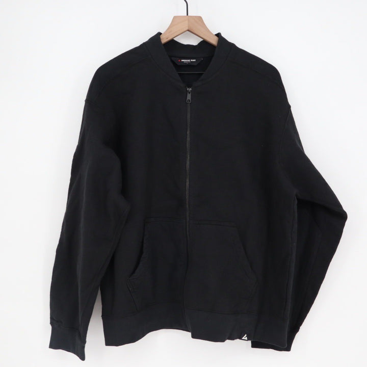 American Giant Black Full Zip Bomber Jacket Mens Size L Made in USA Cotton