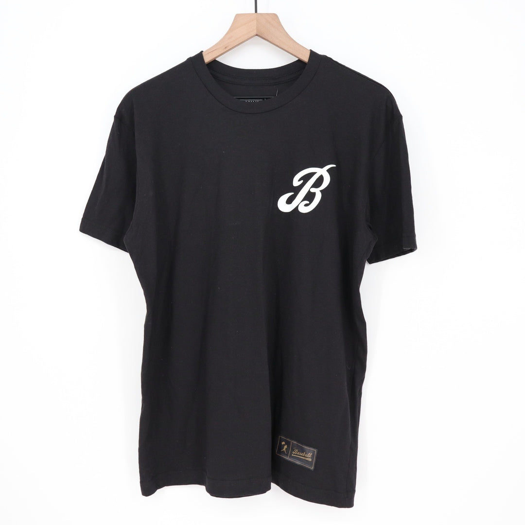 Baseballism Mens The Bat Bros Graphic T-Shirt Black Short Sleeve Size M