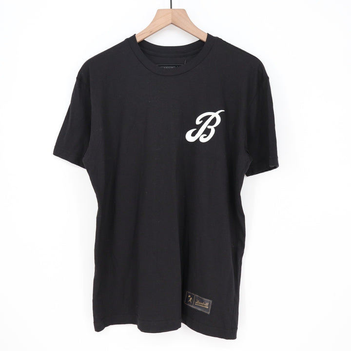 Baseballism Mens The Bat Bros Graphic T-Shirt Black Short Sleeve Size M