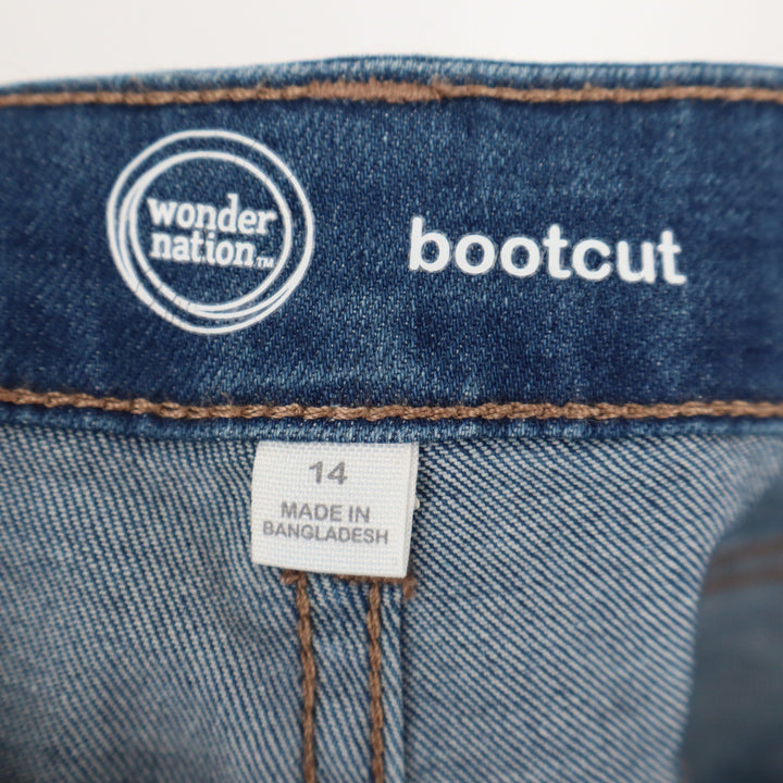 Wonder Nation Girls Size 14 Bootcut Jeans Medium Wash Denim Stretch