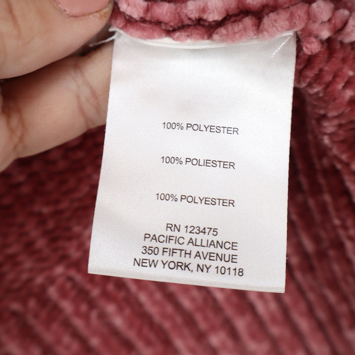 Jones New York Signature Pink Chenille Ribbed Crew Neck Sweater Womens XL