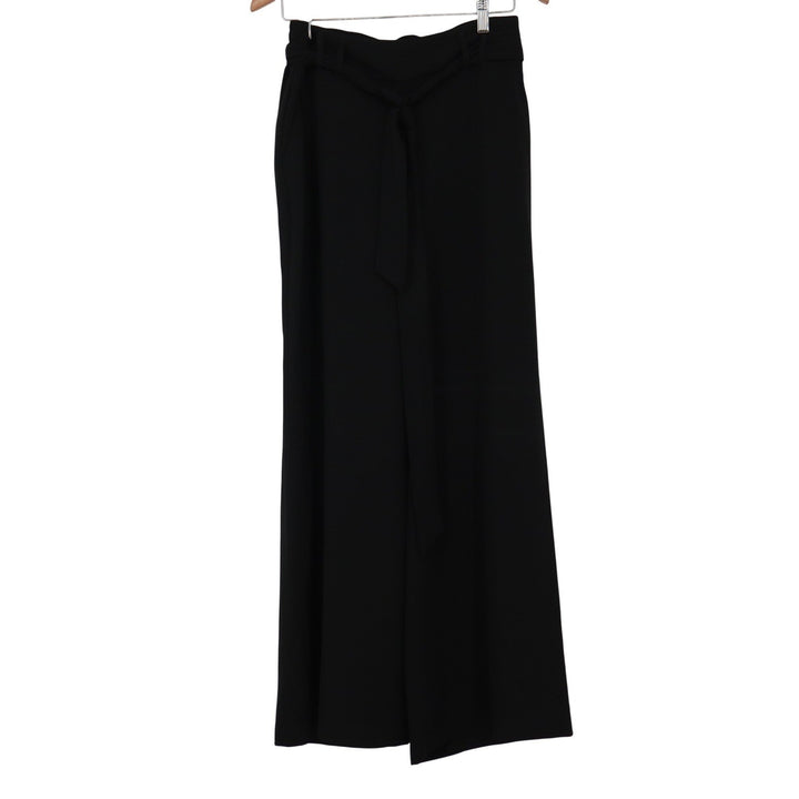 A New Day Womens Black High Rise Wide Leg Tie Waist Trousers Pants Size M