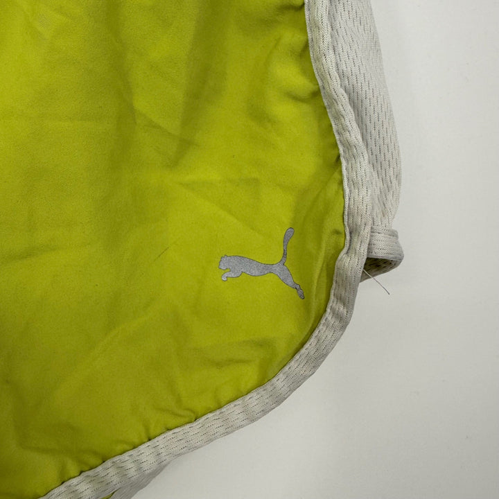 Puma Athletic Running Shorts Women's Size S Lime Green White Trim Lightweight