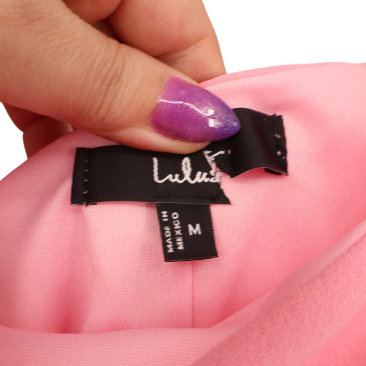 Lulus Becca Mini Dress Women Medium Light Pink Ruched Twisted Strap One Shoulder
