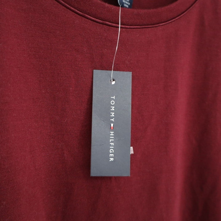 Tommy Hilfiger Sleep T Shirt Womens Large Deep Rouge Side Slits Casual Wear