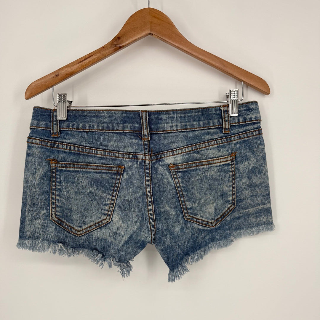 Love Culture Jeans Distressed Denim Cutoff Shorts Blue Size M