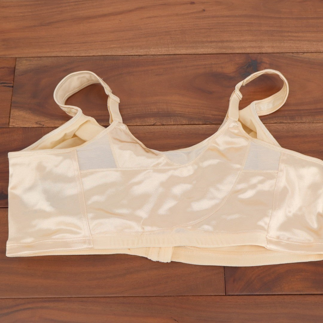 Playtex 18 Hour Posture Bra Womens 44DD Beige Nylon Stretch Wireless Front Close