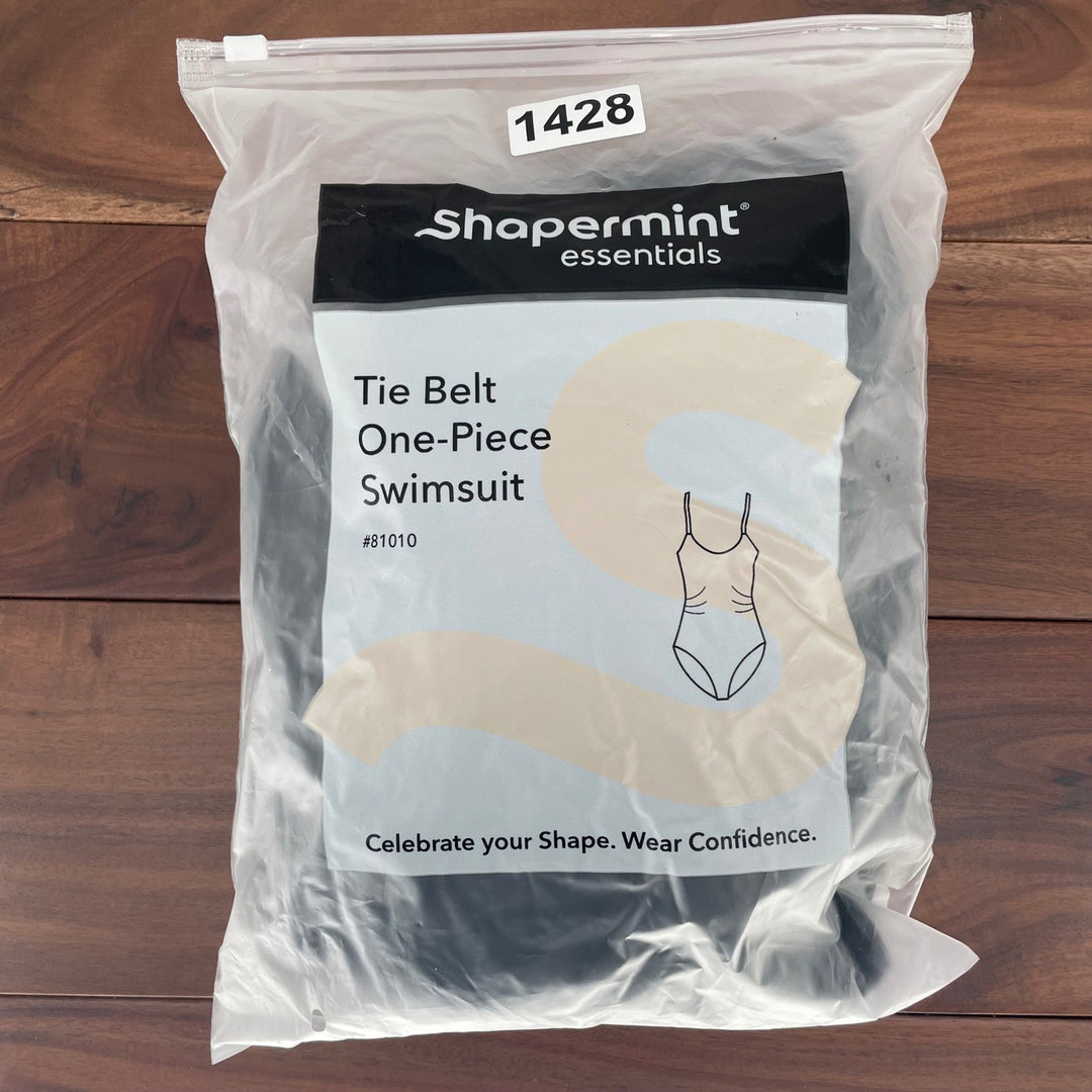Shapermint Essentials Black Tie Belt One Piece Swimsuit Style 81010 Size 2XL