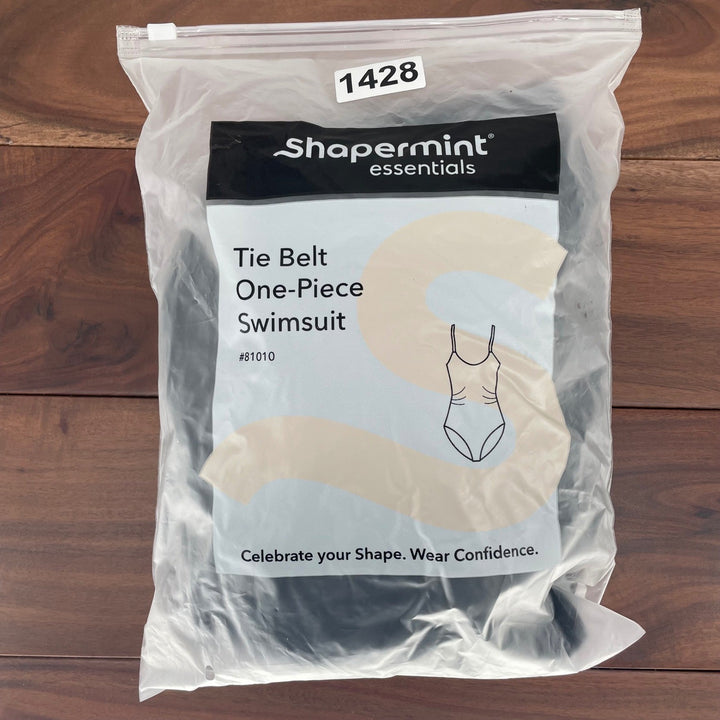 Shapermint Essentials Black Tie Belt One Piece Swimsuit Style 81010 Size 2XL
