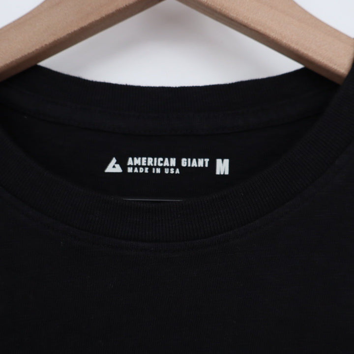 American Giant Classic T Shirt Black Crew Neck Short Sleeve Made in USA Size M