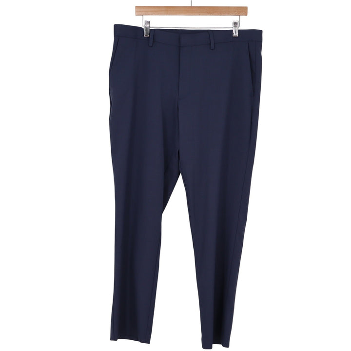 Perry Ellis Dress Pants Mens 36x30 Portfolio Slim Fit Navy Blue Stretch