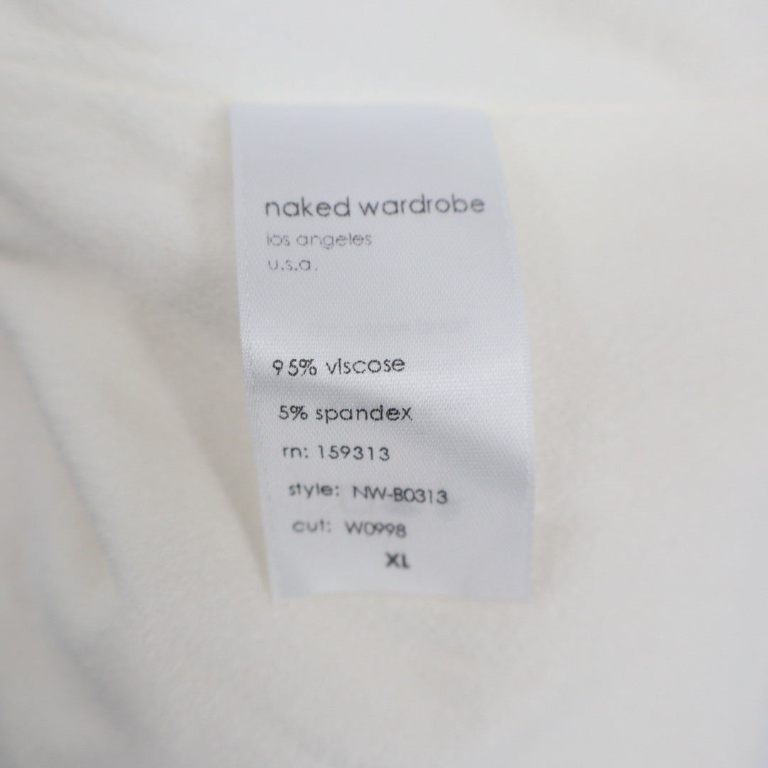 Naked Wardrobe Off-White Turtleneck Long Sleeve Bodice XL Cream