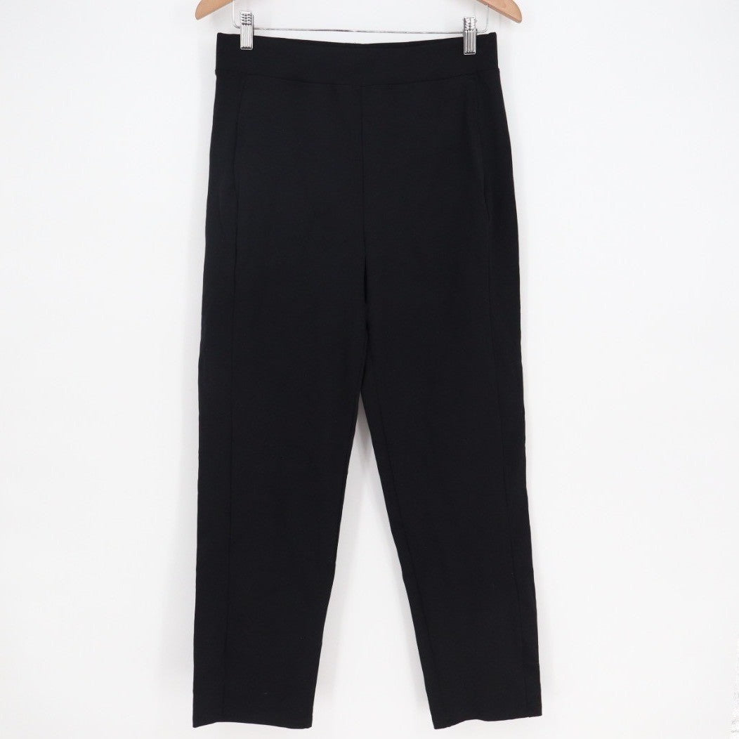 American Giant Ponte Straight Pants Womens Small Black Relaxed Fit Logo Cotton