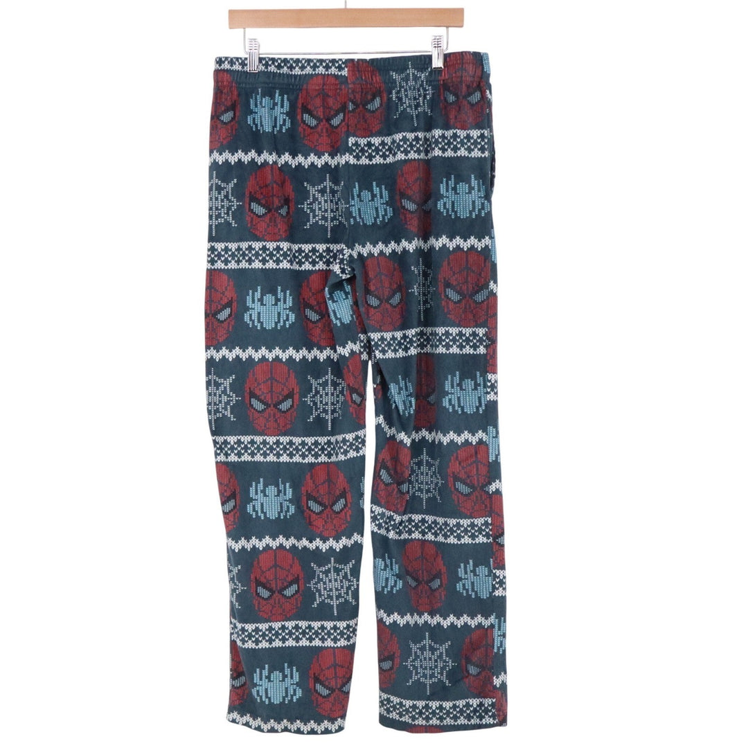 Marvel Spider-Man Mens Pajama Set Medium Blue Fair Isle Fleece Pants T-Shirt