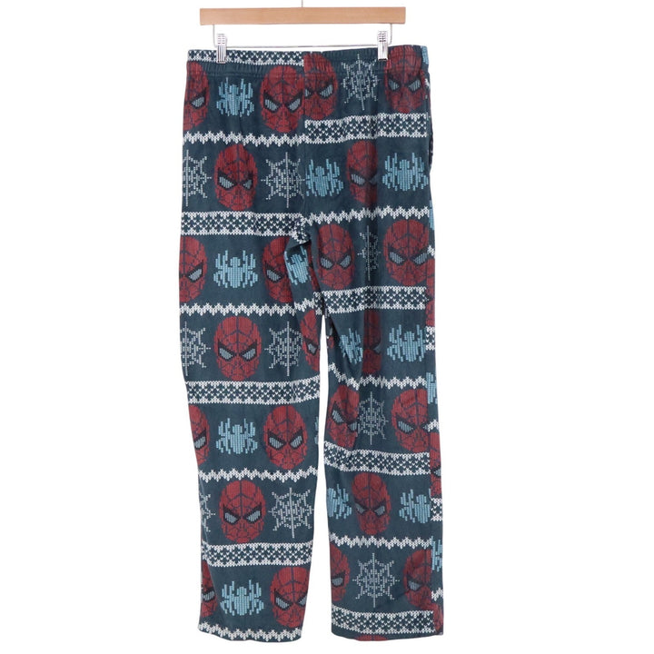 Marvel Spider-Man Mens Pajama Set Medium Blue Fair Isle Fleece Pants T-Shirt