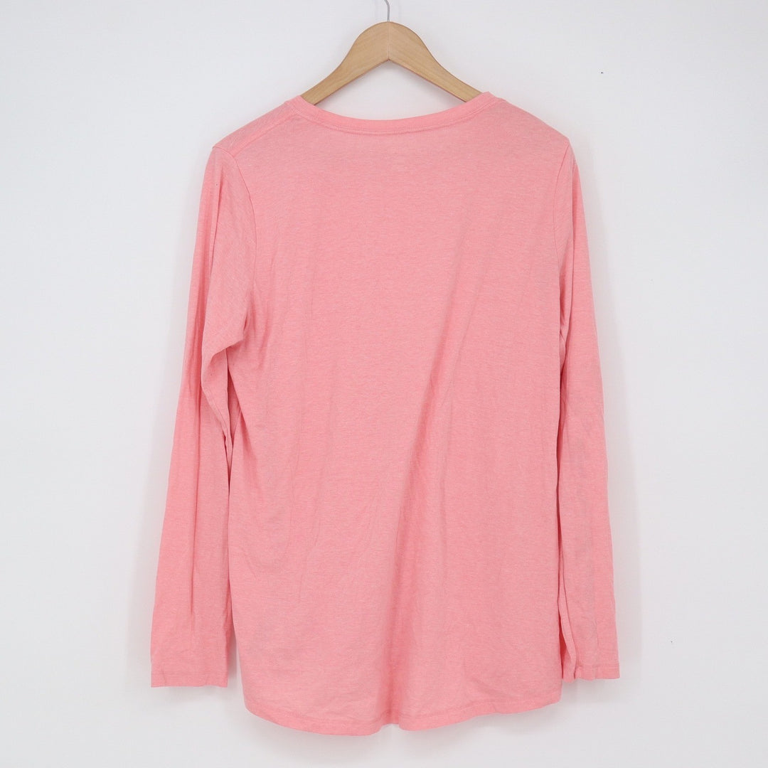 DSG T-Shirt Women XL Long Sleeve Pink Heathered Athletic Excellent