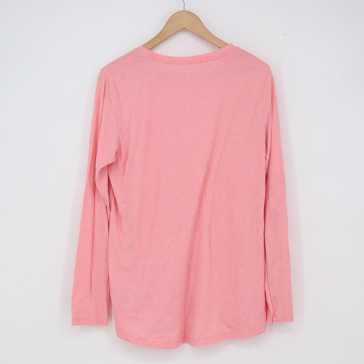 DSG T-Shirt Women XL Long Sleeve Pink Heathered Athletic Excellent