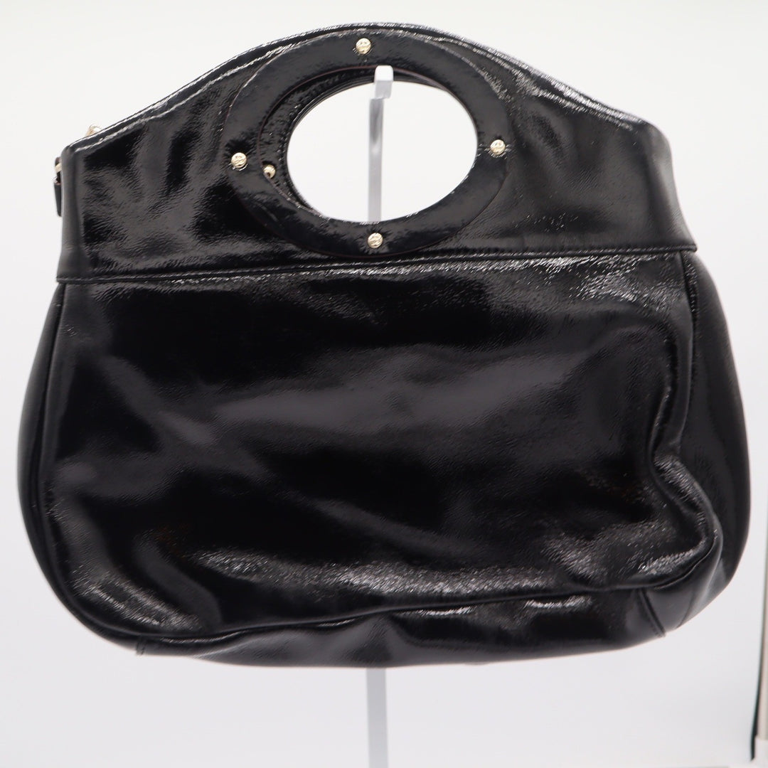 Kate Spade Handbag Womens Large Patent Leather Black Cutout Handle Excellent