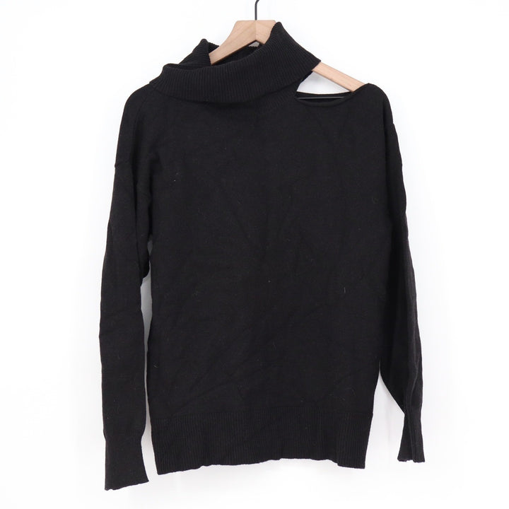 The Drop Womens Black Cutout Cold Shoulder Turtleneck Knit Sweater Size Medium