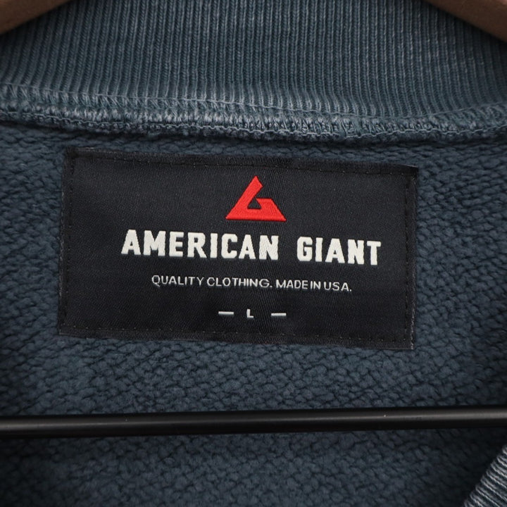 American Giant American Vintage Crew Sweatshirt Unisex Large Blue Fleece Lined