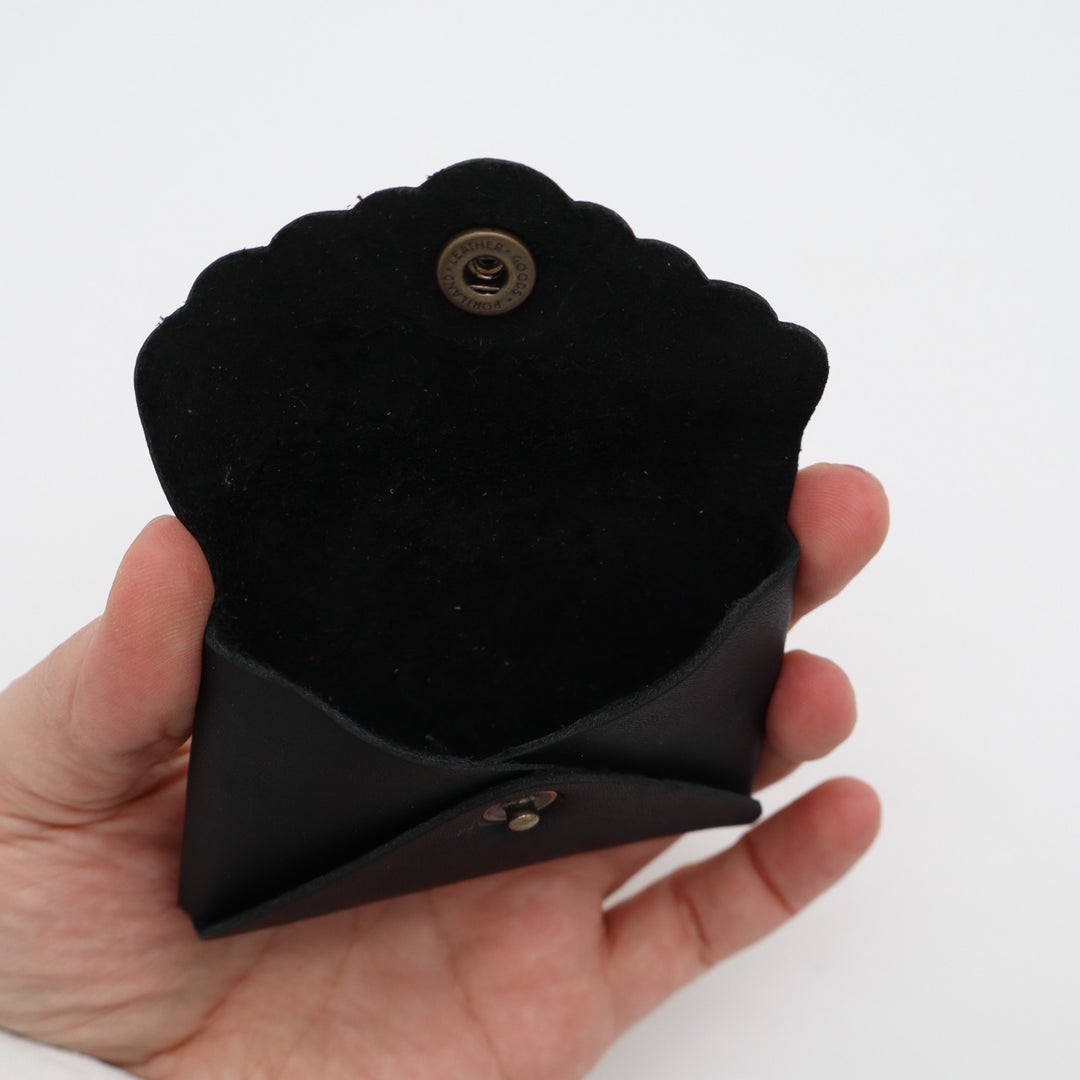 Portland Leather Goods Mini Daisy Womens Clutch Wallet Black Leather Flap Pocket