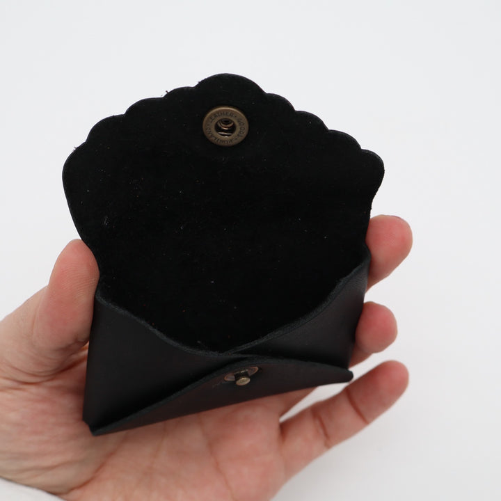 Portland Leather Goods Mini Daisy Womens Clutch Wallet Black Leather Flap Pocket