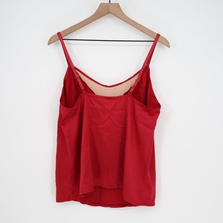 iCollection Jenna Contrast 2-PC Pajamas Set Women L Red Stretch Adjustable Strap