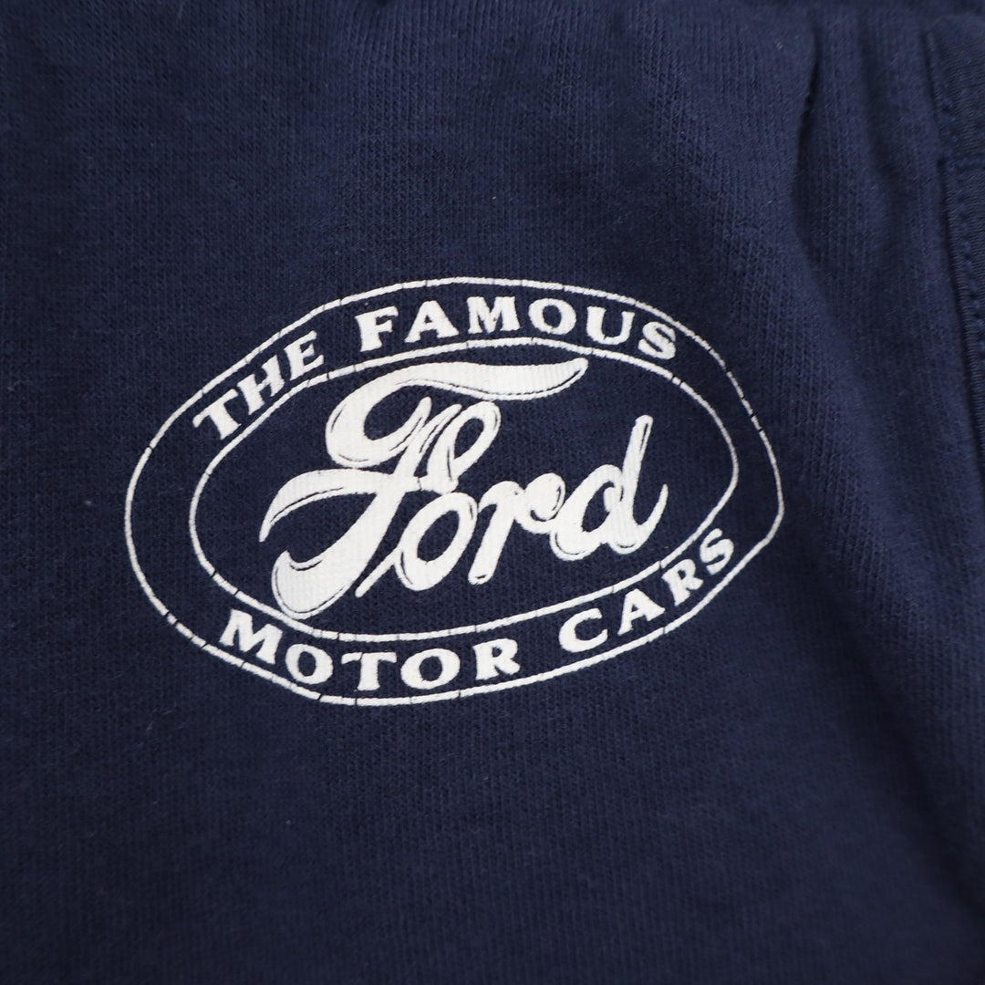Ford Motor Company Navy Blue Rainbow Stripe Sweat Shorts Womens Large Hybrid