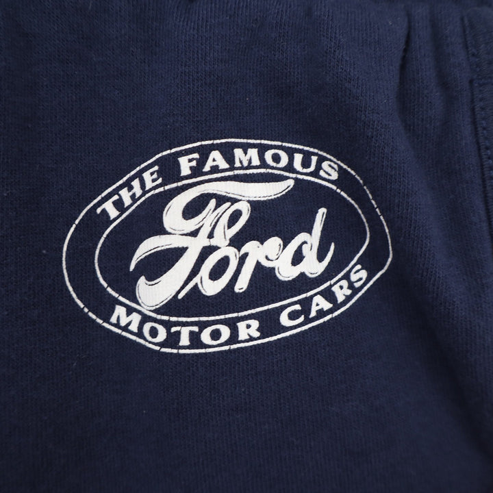 Ford Motor Company Navy Blue Rainbow Stripe Sweat Shorts Womens Large Hybrid