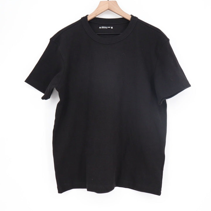 American Giant Mens Black Crew Neck T Shirt Size M Made in USA Cotton Blend