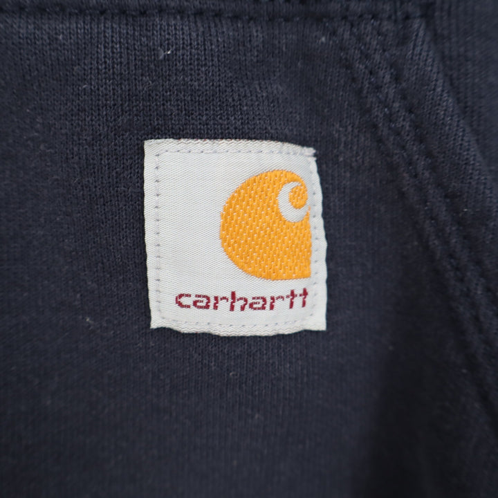 Carhartt Mens Loose Fit Graphic Sleeve Logo Hoodie Navy Blue Size M