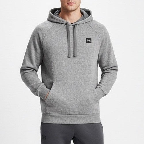 Under Armour Rival Coldgear Hoodie Mens Large Heather Gray Fleece Raglan Sleeve