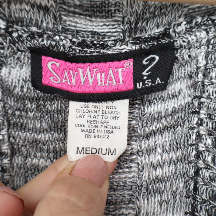 Say What Womens Space Dye Racerback Vest Draped Open Front Cardigan Black M