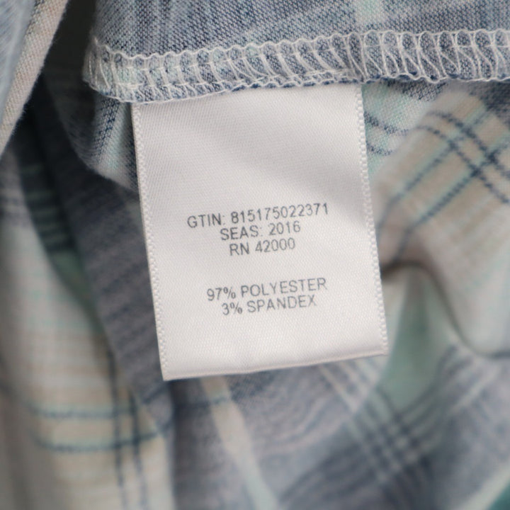 Joe Boxer Flannel Shirt Womens Large Multi Plaid Stretch Spread Collar Button Up