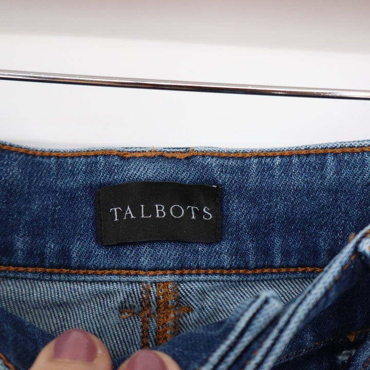 Talbots Relaxed Barrel Jeans Blue Medium Wash High Rise Tapered Size 8 VN5214