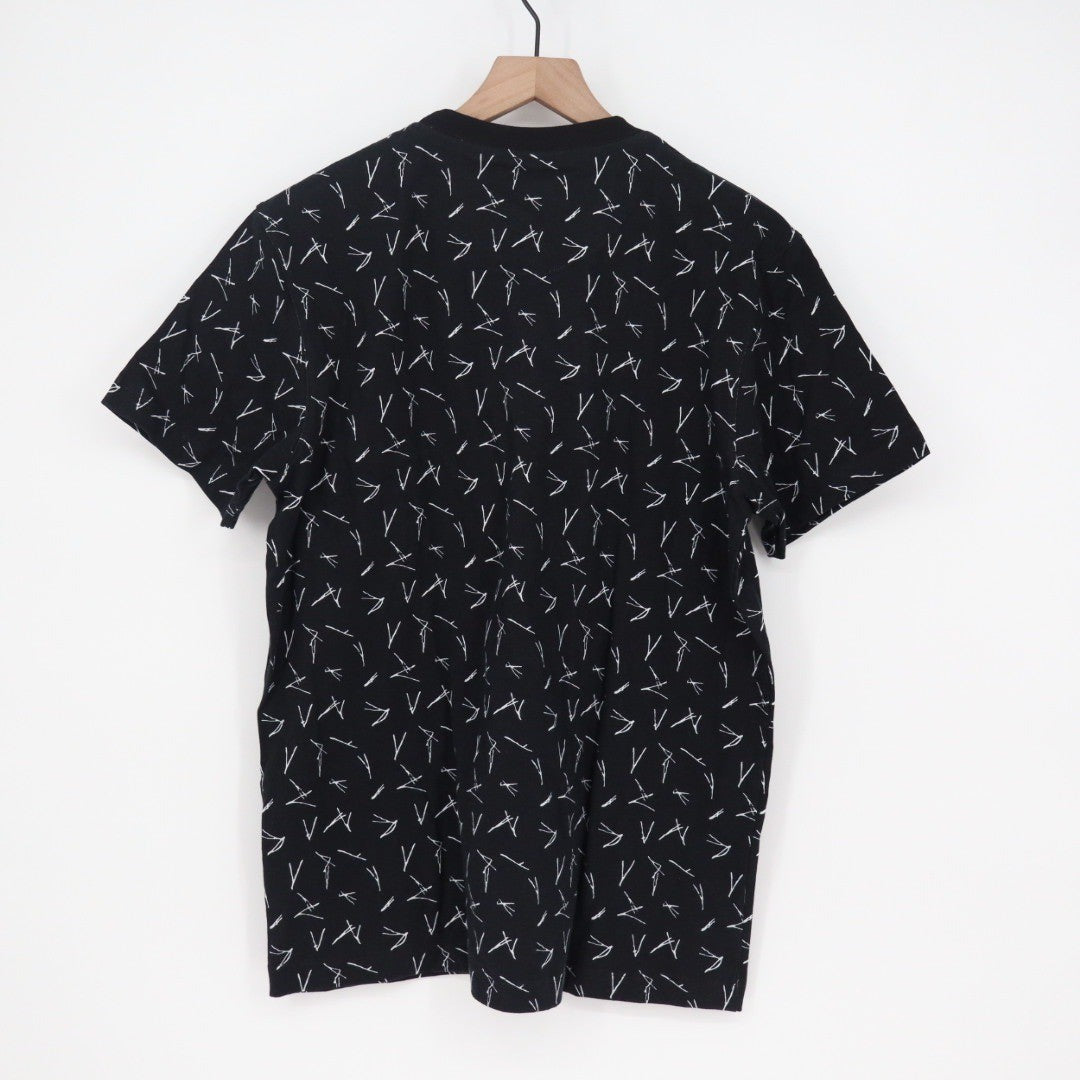 American Giant Black White Graphic Pocket T Shirt Mens Medium Made USA