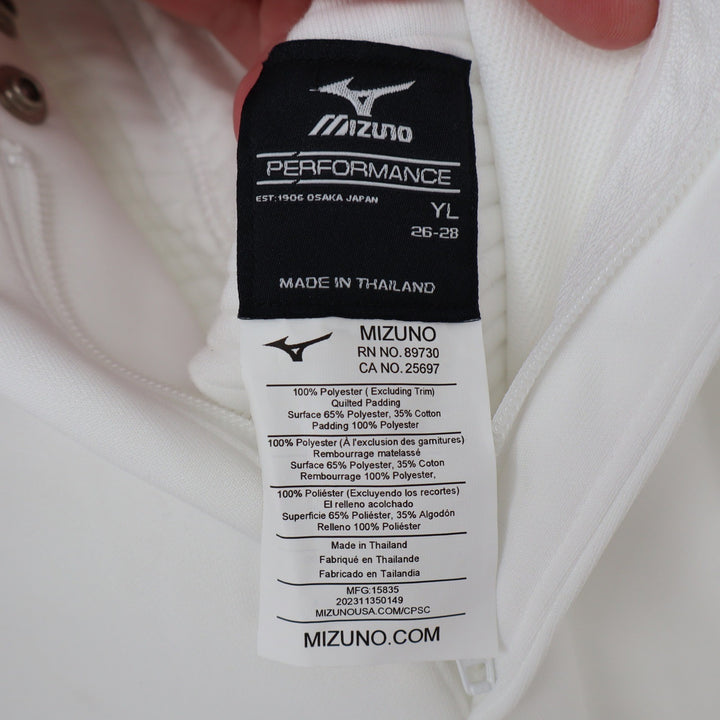 Mizuno Performance Youth Large White Black Stripe Padded Baseball Pants YL 26-28