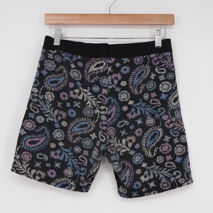 Champion Womens Pixelated Paisley Bike Shorts Black Purple Size L