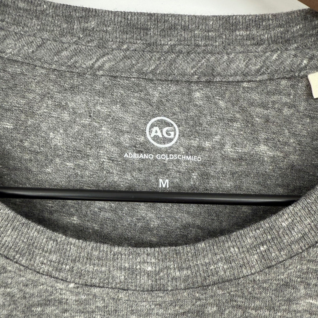 AG Adriano Goldschmied Mens T Shirt Medium Gray Oui Mais Non Embroidered
