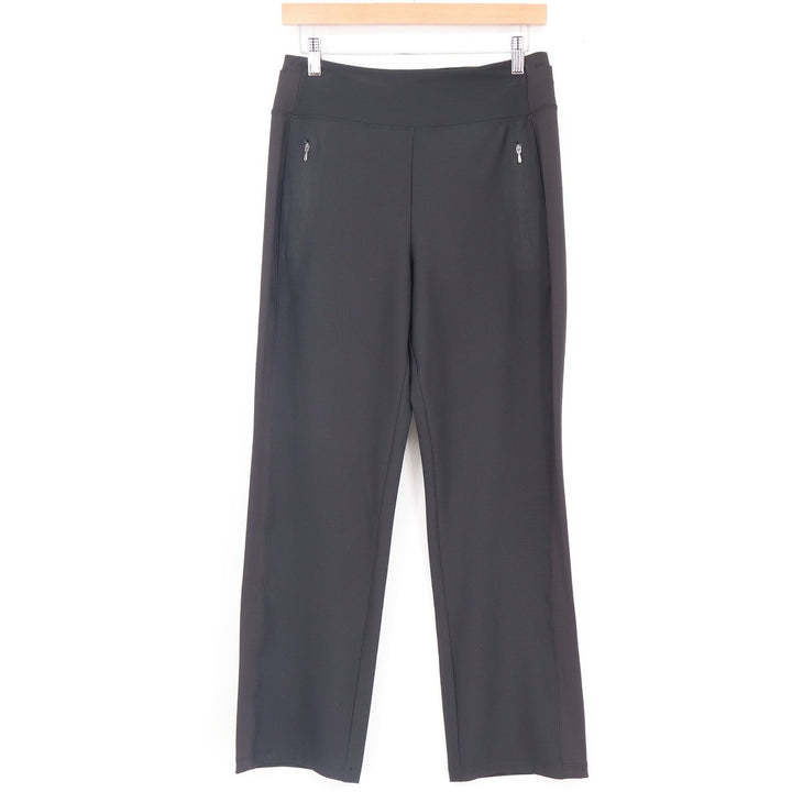 Athleta Fairway Golf Pant Black Straight Leg Zip Pockets Size 8