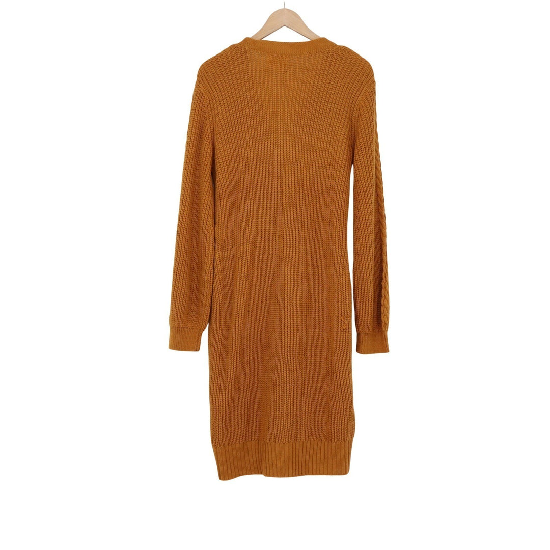 Olive & Oak Mustard Yellow Shaker Knit Longline Cardigan Sweater L