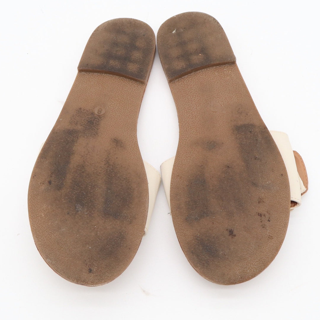 Loft Outlet Womens Cream Slide Sandals Tortoiseshell Buckle Flat Shoes Size 8M