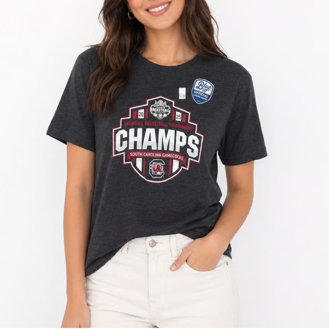 Blue 84 South Carolina Gamecocks 2015 Tournament Champs V-Neck Tee Black L