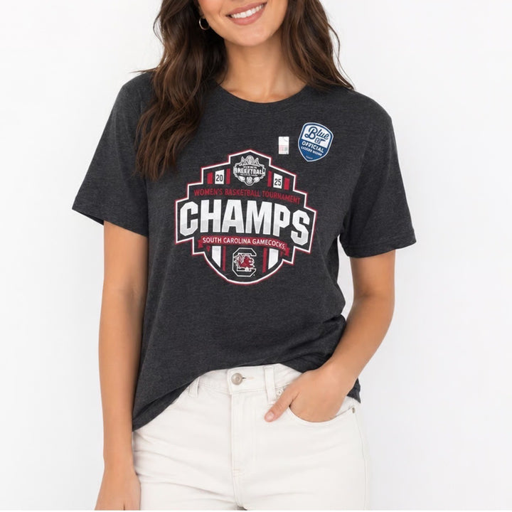 Blue 84 South Carolina Gamecocks 2015 Tournament Champs V-Neck Tee Black L