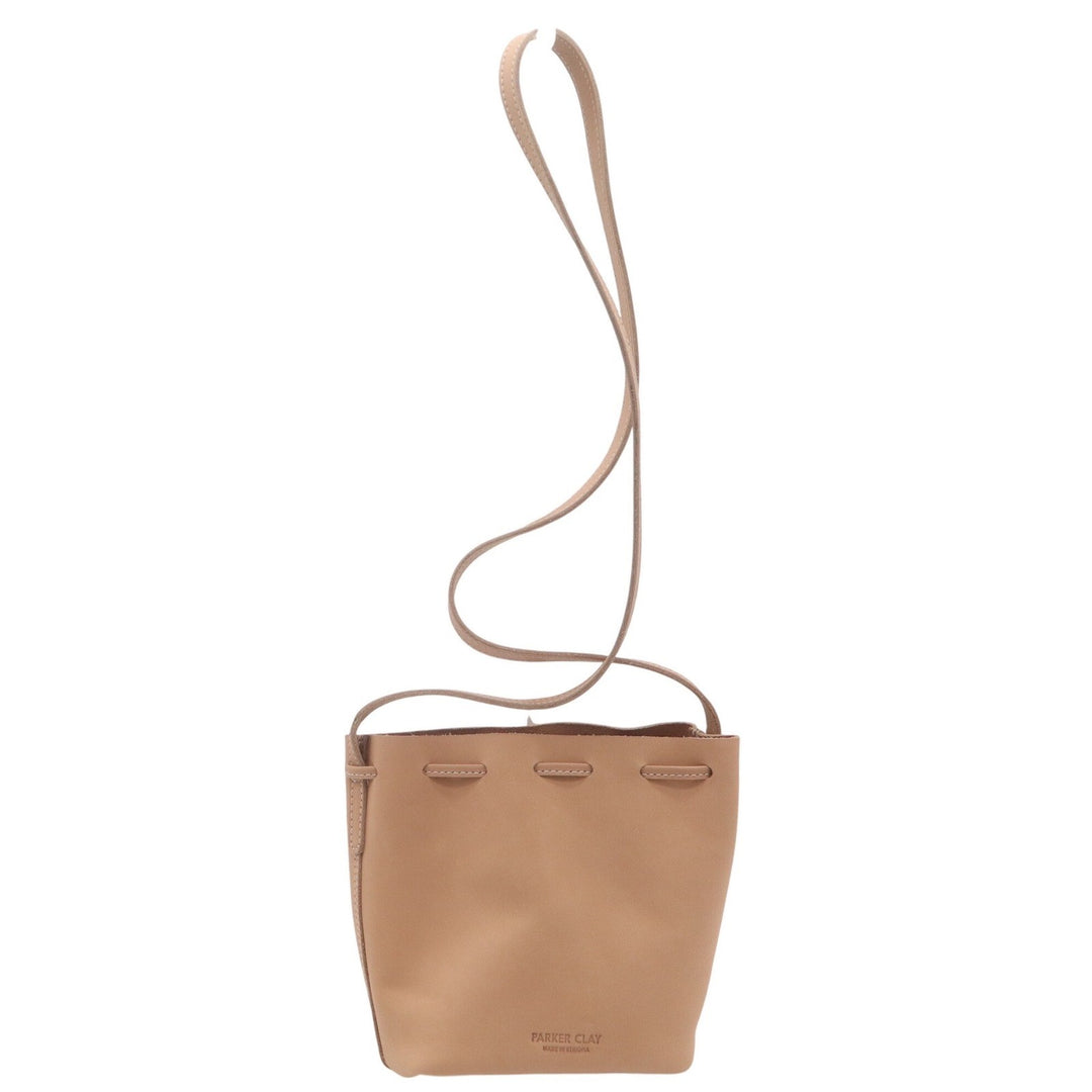 Parker Clay Makeda Mini Crossbody Bucket Bag Tan Leather Made in Ethiopia